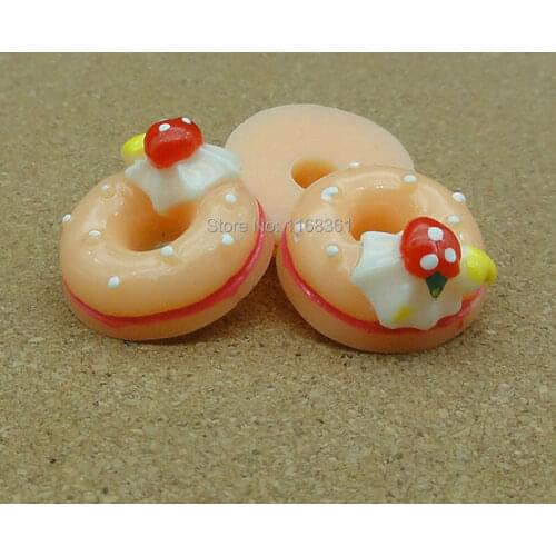 1pcs/lot resin flat back orange strawberry ice Doughnut 18mm Cabochons Hair Bow Center Card Frame Making Craft DIY B107-5