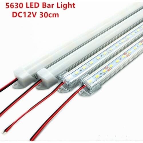 10PCS/LED Bar Lights DC12V 5630 LED Rigid Strip 30cm LED Tube with U Aluminium Shell + PC Cover
