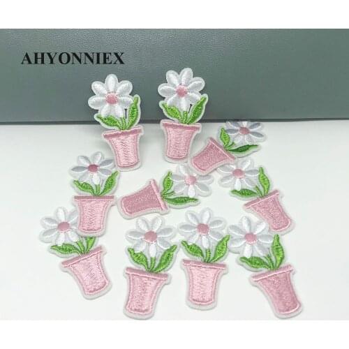 10 Pieces Rose Flowers Embroidery Parch Bag Jacket Jeans Good Quality Iron On Patches for Clothes Small Glue Sticker