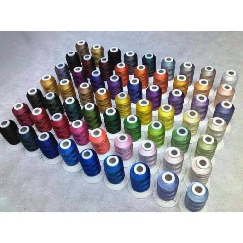 100% 120D/2 500m/cone computer / machine polyester embroidery thread 63 different colors