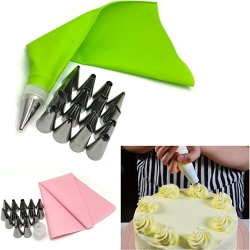 12/18/26pcs nozzle icing pipe set + pastry bag + converter DIY cake decorating tools baking accessories kitchen accessories