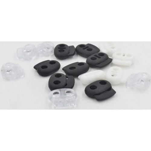 12pcs/pack 5mm Hole Plastic Stopper Cord Lock Bean Toggle Clip Apparel Shoelace Sportswear Accessorie
