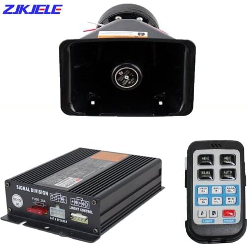 200W 9 Sound Car Siren Speaker Truck Warning Alarm Police Siren Emergency Electronic Horn PA MIC System Wireless Remote Cotrol