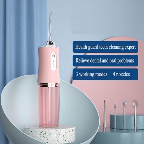 2021 New USB Rechargeable Oral Irrigator 220ML Water Tank Dental Water Jet 3 Models Water Pulse Dental Cleaner