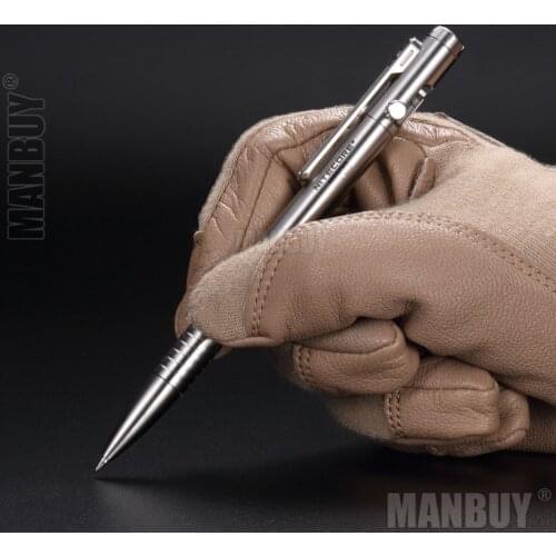 2020 wholesale Nitecore NTP30 Bolt Action Tactical Pen Self-defense Titanium Alloy Tool Ergonomically Tungsten Steel Tapered Tip