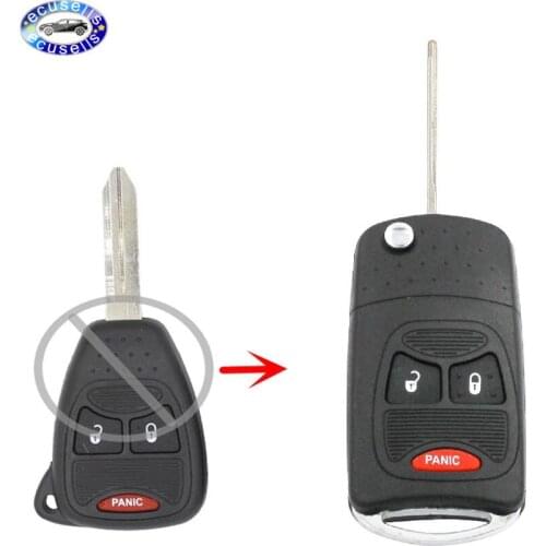 3 Buttons Switch Blade Folding Remote Key Fob Case For Chrysler Town & Country for Dodge Caravan