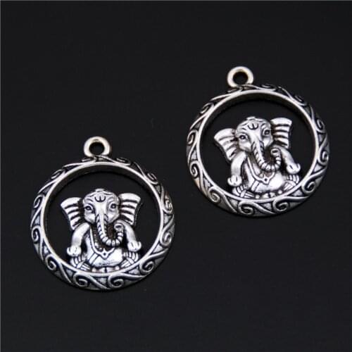 5pcs Tibetan Silver Color Elephant Buddha Charms Pendants for Bracelet Necklace Jewelry Making DIY Handmade Craft A2499