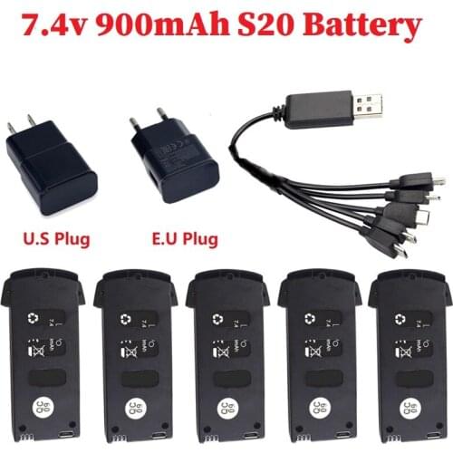 7.4V 900mAh Lipo Battery For S20/H78G Drone RC Quadcopter Spare Parts for S20/H78G 7.4v Rechargeable Battery With USB Charger