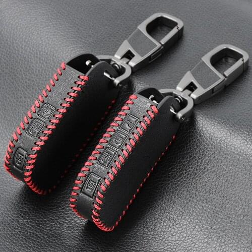 Genuine Leather Remote Car Key Case KeyChain For KIA Sportage R GT Stinger GT Sorento Cerato Forte2018 2019 Key Shell Holder