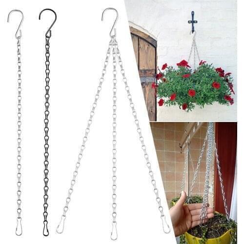 40cm Birdcage hanging chain Sliver metal rope pigeon supplies Black hanging chain parrot playground Garden flowerpot metal chain