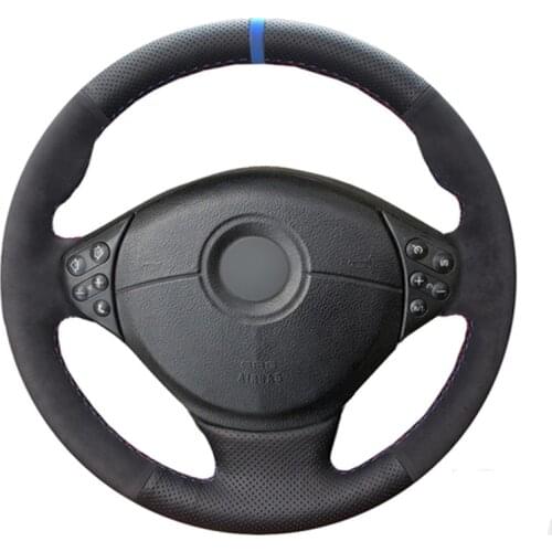 Car Steering Wheel Cover DIY Black Genuine Leather Suede For BMW E39 5 Series 1999-2003 E46 3 Series 1999-2005 E53 X5 E36 Z3
