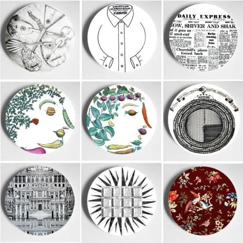 European Style Wall Plate Trays Decorative Plate Living Room Studio Background Wall-Hanging Ornaments Italy Design Decoration