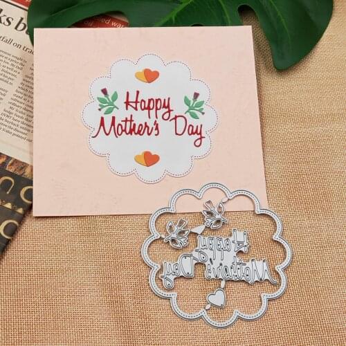 Mothers day metal cutting scrapbook, mothers day happy embossed cutting die used for greeting card, gift card decoration