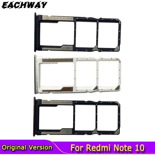 Sim Tray Holder For Redmi Note 10 Card Tray Slot Holder Adapter Socket Repair Parts For Xiaomi Redmi Note 10 Sim Tray Holder