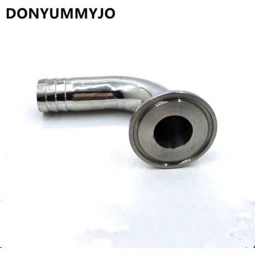 DONYUMMYJO 1.5" Tri Clamp X 19mm OD Hose Barb with 90* Bend, Sanitary Pipe fittings