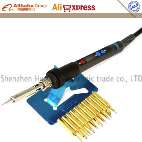 Constant Temperature Internal Heating Backlight Digital LCD Adjustable Lead-free Electric Soldering Iron +10/pcs 900M Solder Tip