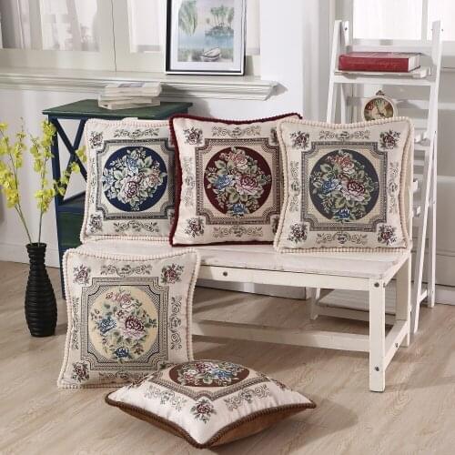 European new curling high precision jacquard pillowcase cushion sofa cushion cover lumbar pillow Home decoration