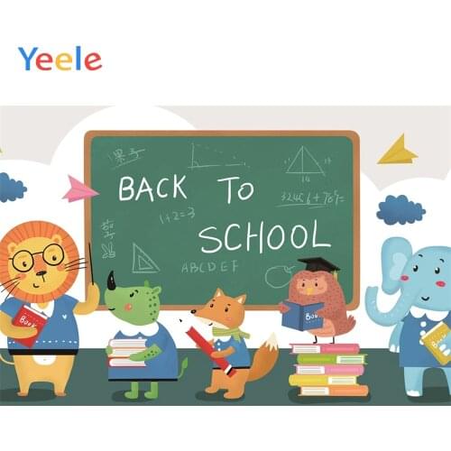 Customized Back To School Fairy Animals Student Photophone Child Photo Backdrops Customized Photographic Backgrounds For Photo