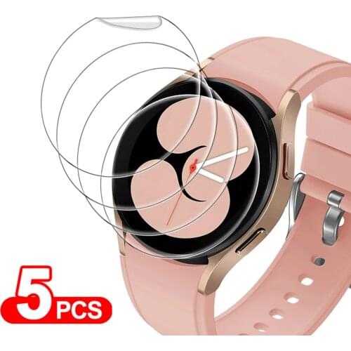 5Pcs Hydrogel Protective Film For Samsung Galaxy Watch 4 40mm 44mm Watch 4 Classic 42mm 46mm Full Screen Protector Not Glass