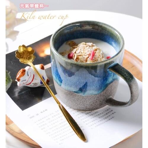 Retro Style Ceramic Tea Mugs With Handle Handmade Desktop Breakfast Coffee Cups Milk Drinkware Water Mug