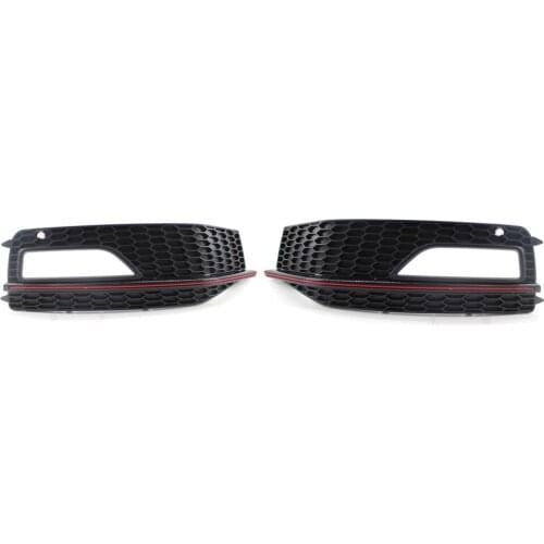 Left & Right Bumper Lower Fog Light Grill Grille Fit For AUDI A4 S-Line S4 13-15