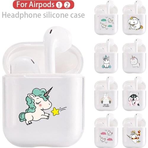 Cartoon Unicorn Case For Apple airpods 1/2 case Cover Soft Cute Wireless Bluetooth Earphone Case For Airpods Protective Cover