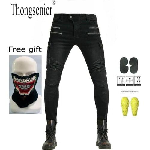 Popular Motorcycle Pants Men Moto Jeans Zipper Protective Gear Riding Touring Motorbike Trousers with Double Zip pocket Pants