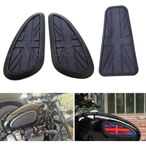 Motorcycle Tank Pads Fuel Gas Knee Grip Traction Pads Side Decal Universal For Triumph Thruxton Bonneville Scrambler T120 T100