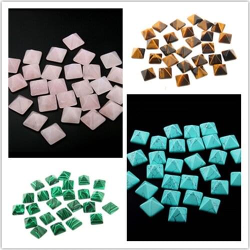 Natural Stones Cabochons Square Shaped Beads 8 mm 12 mm 14 mm No Hole Beads for DIY Jewelry Making