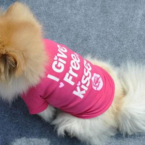Pet Dog Clothes Puppy Letters Print T-shirt Cotton Short Sleeves Outfit Summer Spring Pets Product FBE2