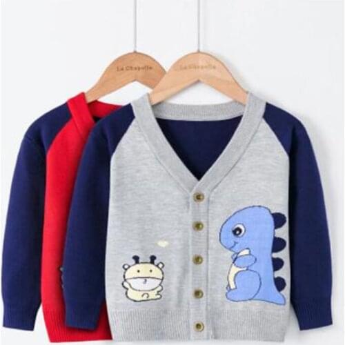Autumn Winter Boys Girls Sweaters Kids Wear Baby Boy Clothes Kids Knitted Cardigan Sweater Cartoon Baby Children Clothing