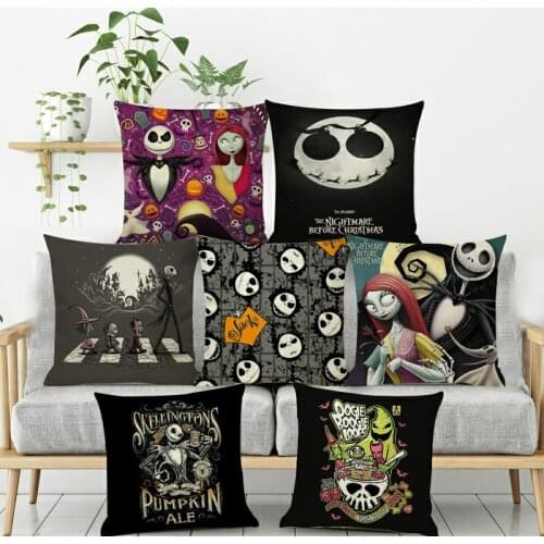 Polyester Fiber Cool Horror Movie Jack Print Pillow Cover Sofa Cushion Home Decorative Pillows Cover 45*45