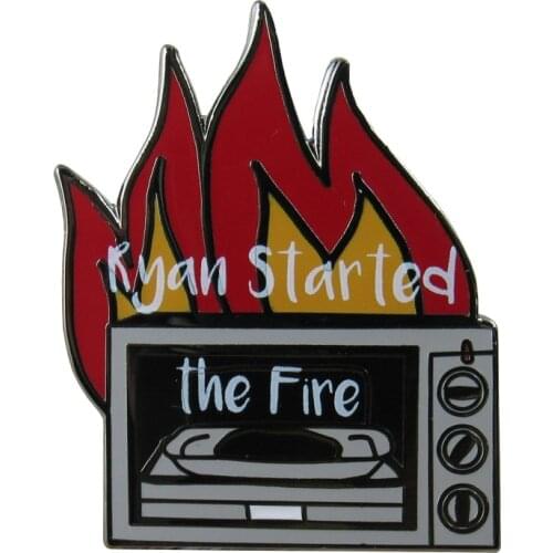 Ryan Started the Fire Enamel Pin, Dunder Mifflin badge