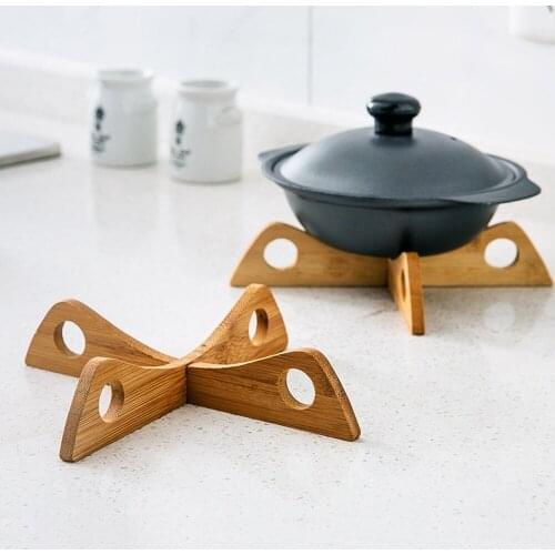 Tray Rack Detachable Wood Table Mat Kitchen Pot Heat Insulated Cooling Dish Potholders Gadget Holder Kichen Accessories Tools