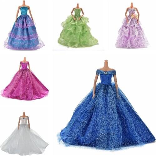 7 Colors Hot Sale Available High Quality Handmade Wedding Princess Dress Elegant Clothing Gown For Doll Dresses