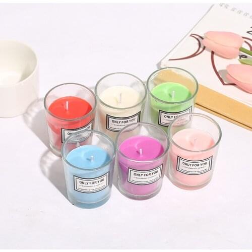 1pcs Scented Candles Craft Candle Gifts Wedding Column Wax Smokeless Fragrant Candle Decorative Strawberry Ocean Lavender Rose