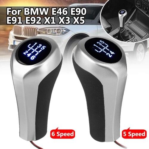 Manual LED Gear Shift Knob 5 Speed 6 Speed Shifter Lever Handle Gear Stick w/LED Backlight For BMW E46 E90 E91 E92 X1 X3 X5