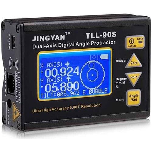 TLL-90S Super High Precision laser level LCD Display Angle Meter 0.005 Professional Dual-axis Digital Laser Level Inclinometer