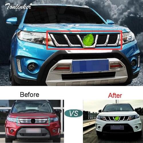 Tonlinker Cover case Stickers for SUZUKI Vitara 2016 Car Styling 1 PCS exterior parts Refit front face decoration racing grills