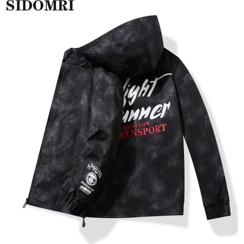 Brand Jackets For Men Clothing Fashion Print Casual Hooded Windbreaker Jacket Men Coats Zipper Bomber Jacket Ropa Hombre