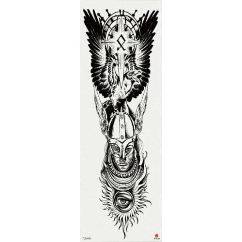 1 Piece Faceless Men Temporary Tattoo Sticker with Arm Body Art Big Sleeve Large Fake Tattoo Sticker