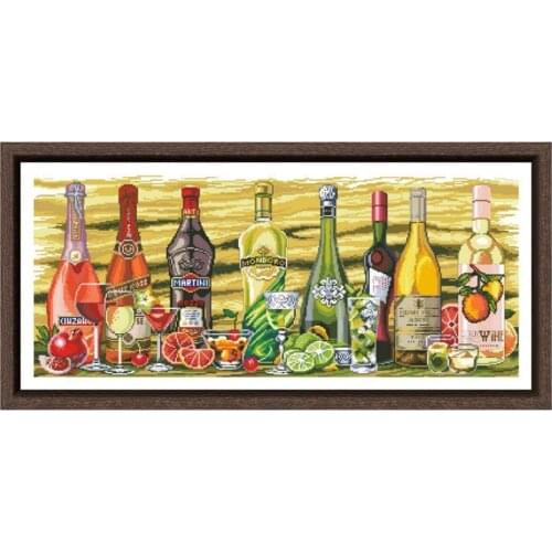 Mary Weaver cross stitch package fruit wine 18ct 14ct 11ct cloth cotton thread embroidery DIY handmade needlework
