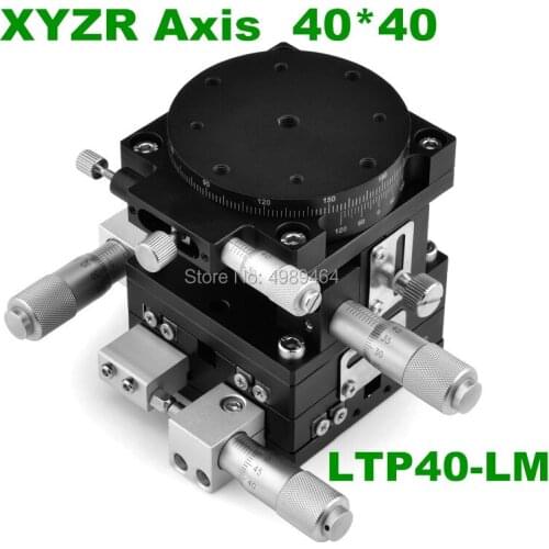 XYZR Axis 40*40mm XYZR40-LM 4 axis V-Type Trimming Platform Manual Linear Stage Bearing Tuning Sliding Table LTP40-LM 9.8N