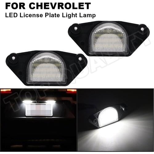 2Pcs LED Number License Plate Light Lamps For Chevy Chevrolet Corvette C4 C5 C6 Impala Monte Carlo Lumina SSR S10 Beretta GMC