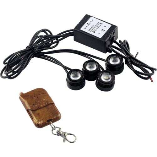 Car LED lamp wireless remote control one tow four eagle eye lamp 4 1.5W flash 16 mode counterattack reverse lights