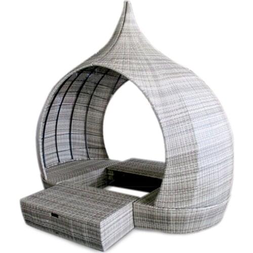 Freeshipping Lounger Outdoor Rattan Sofa Lying Bed Balcony Villa Outdoor PU Rattan Chairs Sets