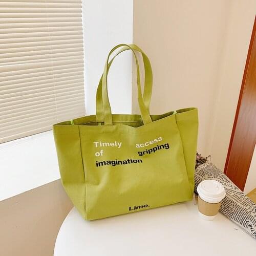 CGCBAG 2021 Fashion Simple Canvas Tote Bag Women Solid Korean Style Large Capacity Shopper Bag Female Shoulder Bag Lady Handbag