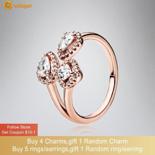 Volayer 925 Sterling Silver Rings Geometric Shapes Open Rings Original 925 Silver Womens Rings Engagement Rings Women Jewelry