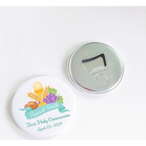 Personalized Fridge Magnet First Holy Communion Favor Baby Baptism Souvenir Christening Gift Custom Photo Magnetic Bottle Opener