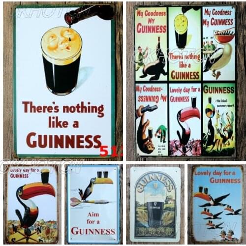 Pub Bar Decoration Metal Sign Painting Retro Style Metal Poster German Beer Drink For Kitchen Metal Logo Black And White Artwork